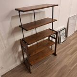 Old tilting shelf transformable into a table