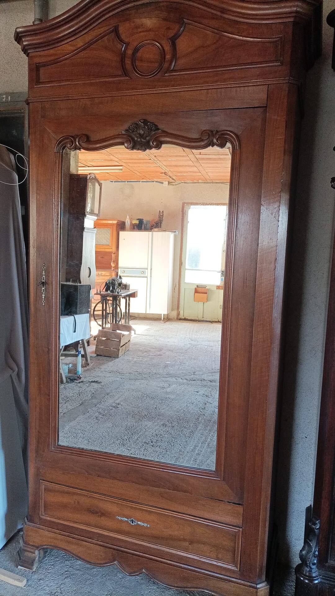 Louis Philippe wardrobe in solid cherry wood