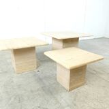 Set of 3 travertine nesting tables, 1970s
