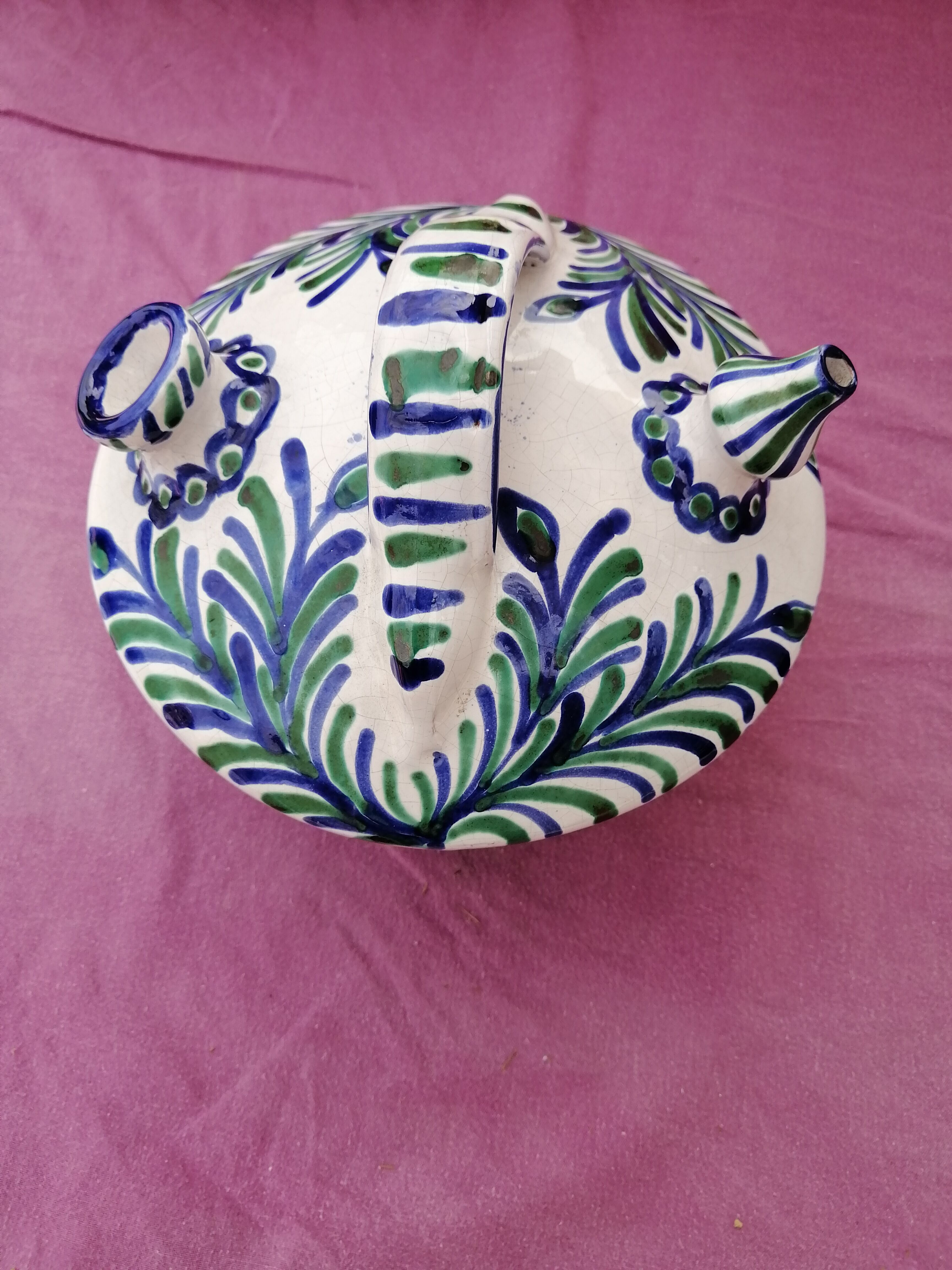 Old vintage gargoulette goat in earth and ceramic