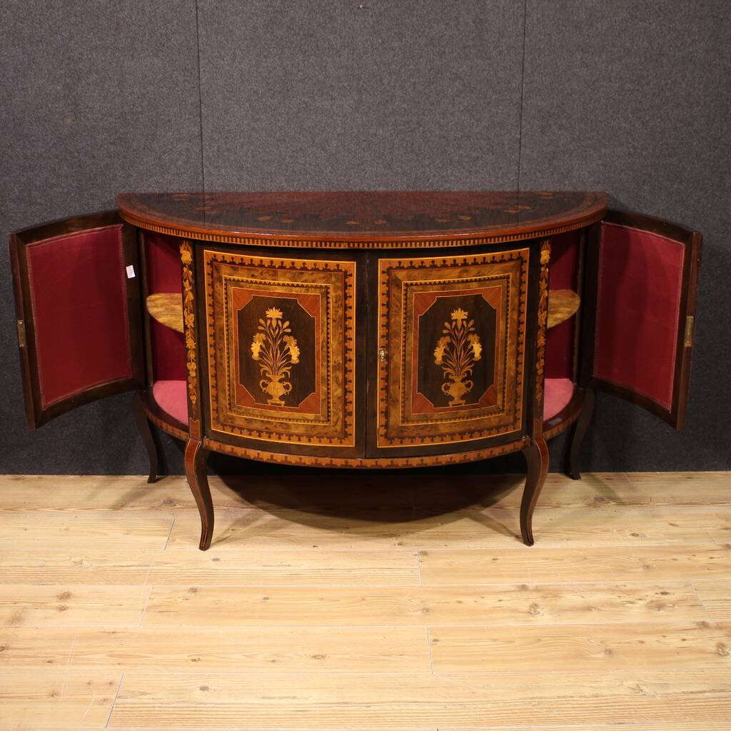 20th Century Inlaid Half Moon Sideboard
