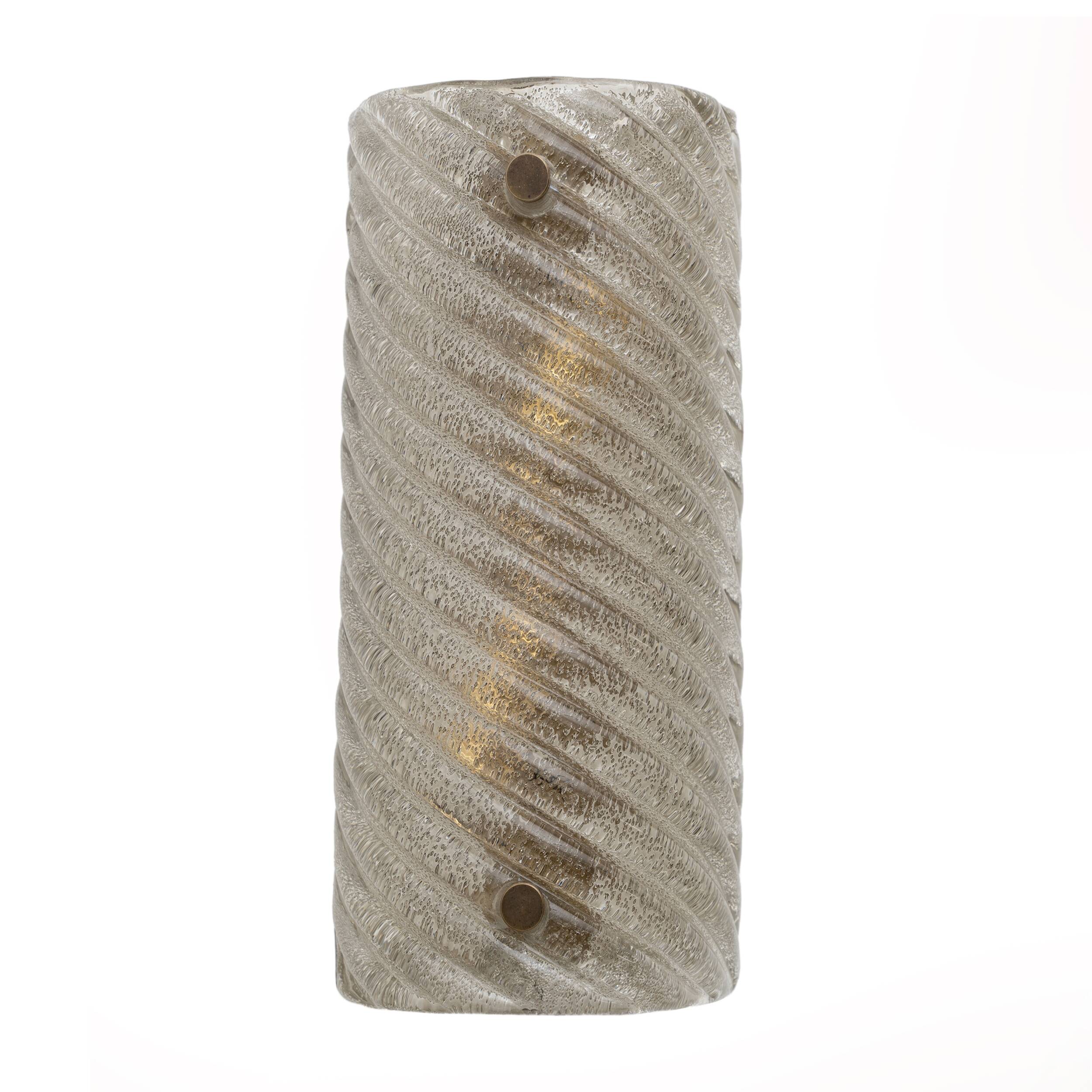 Pair of Smoked Twisted Sconces /cm H30