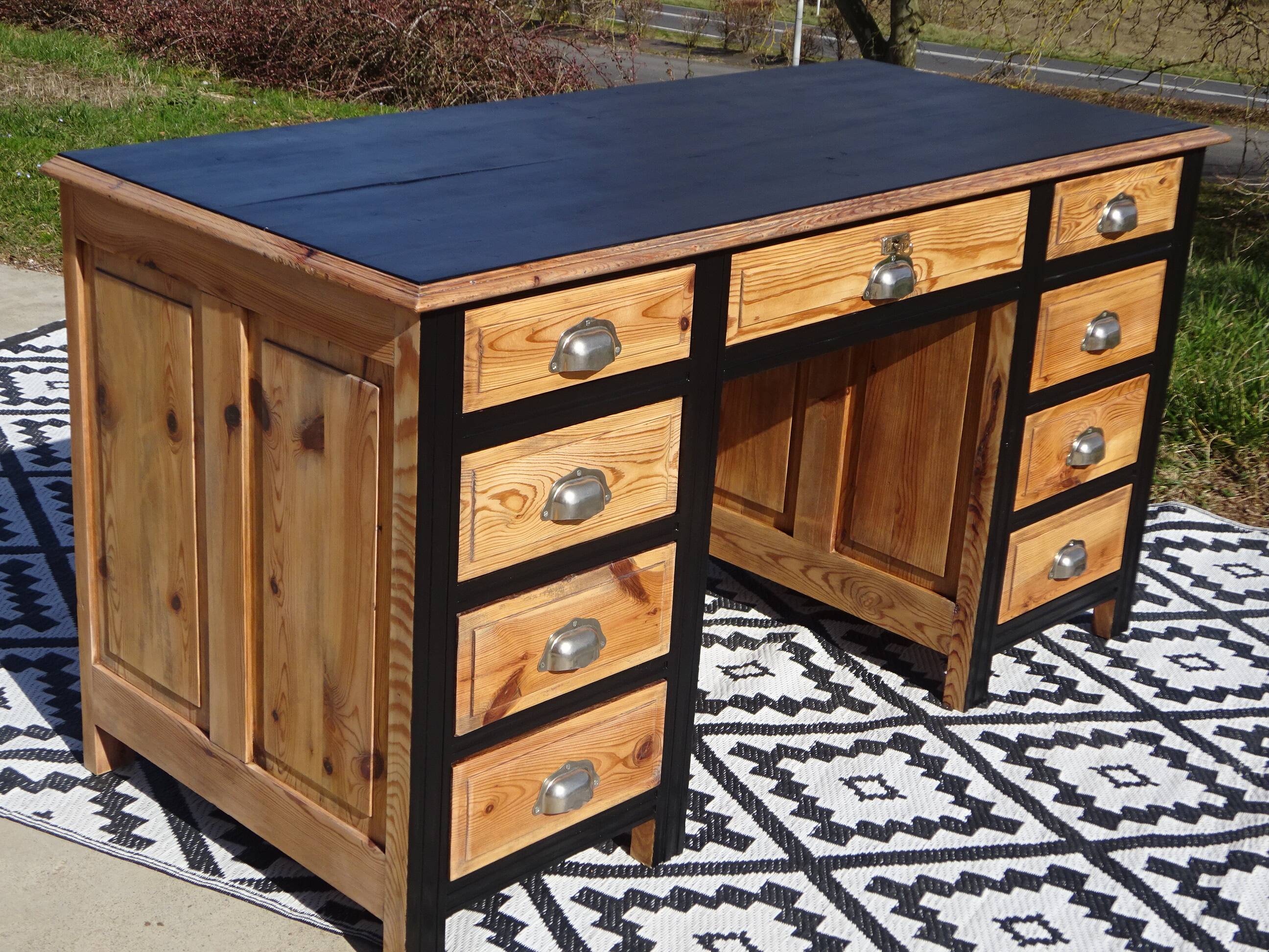 Vintage pine desk, restored