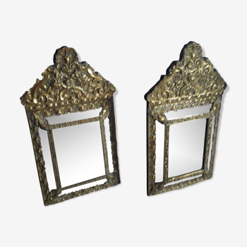 Paire de miroirs à parcloses Napoléon III - 59x35cm