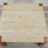 60s coffee table in teak and travertine