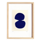 abstract painting on ultramarine blue paper signed Eawy