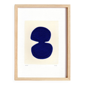 peinture abstraite sur papier bleue outremer  signée Eawy