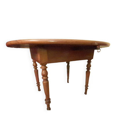 Table ronde avec 2 rabats, annees 30/50