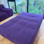Sofa module/chaise longue (meridienne) in violet, "Tufty-Too" by Patri