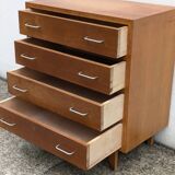 Vintage 1960s chest of drawers with compass foot