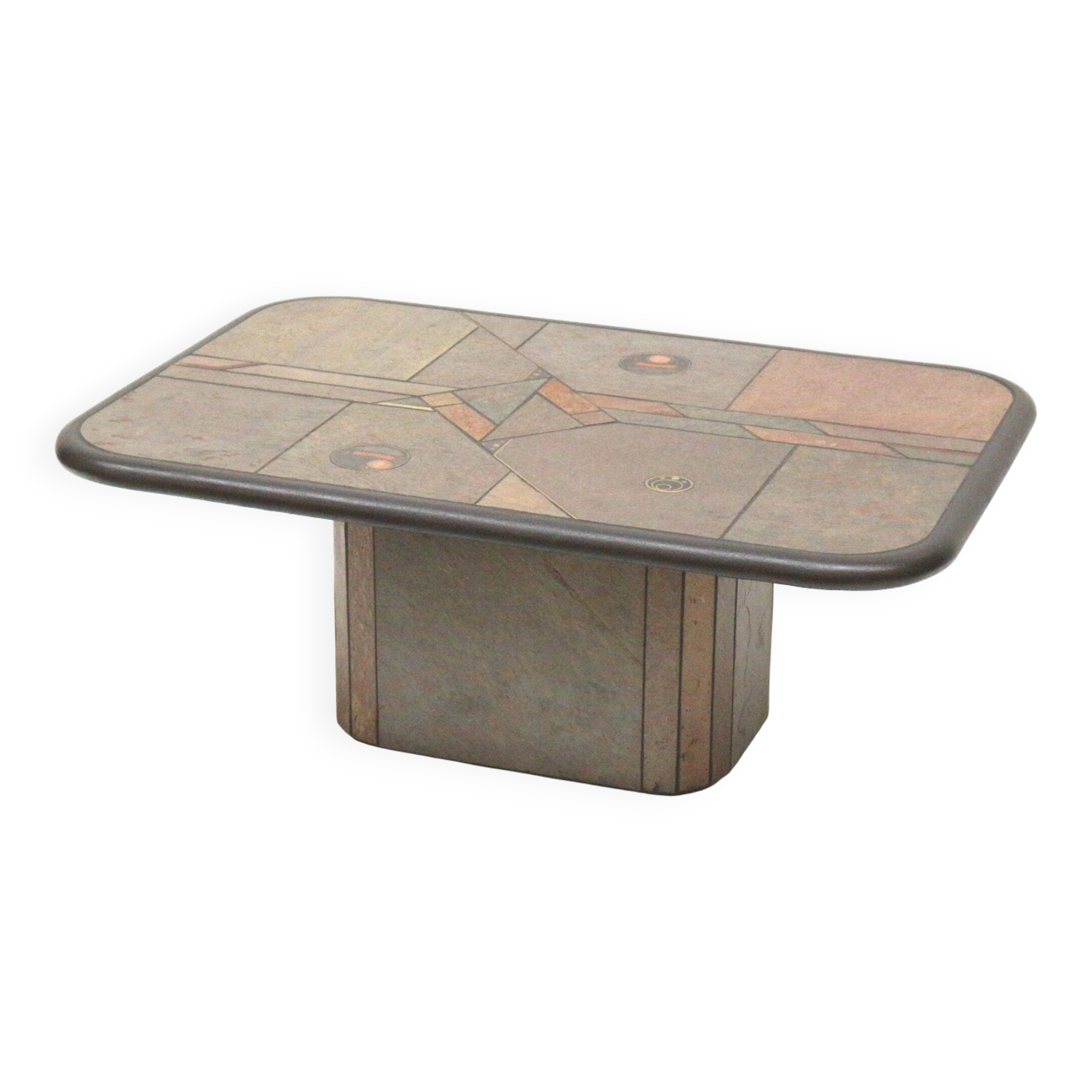 Vintage brutalist coffee table by Fedam from the 1980s