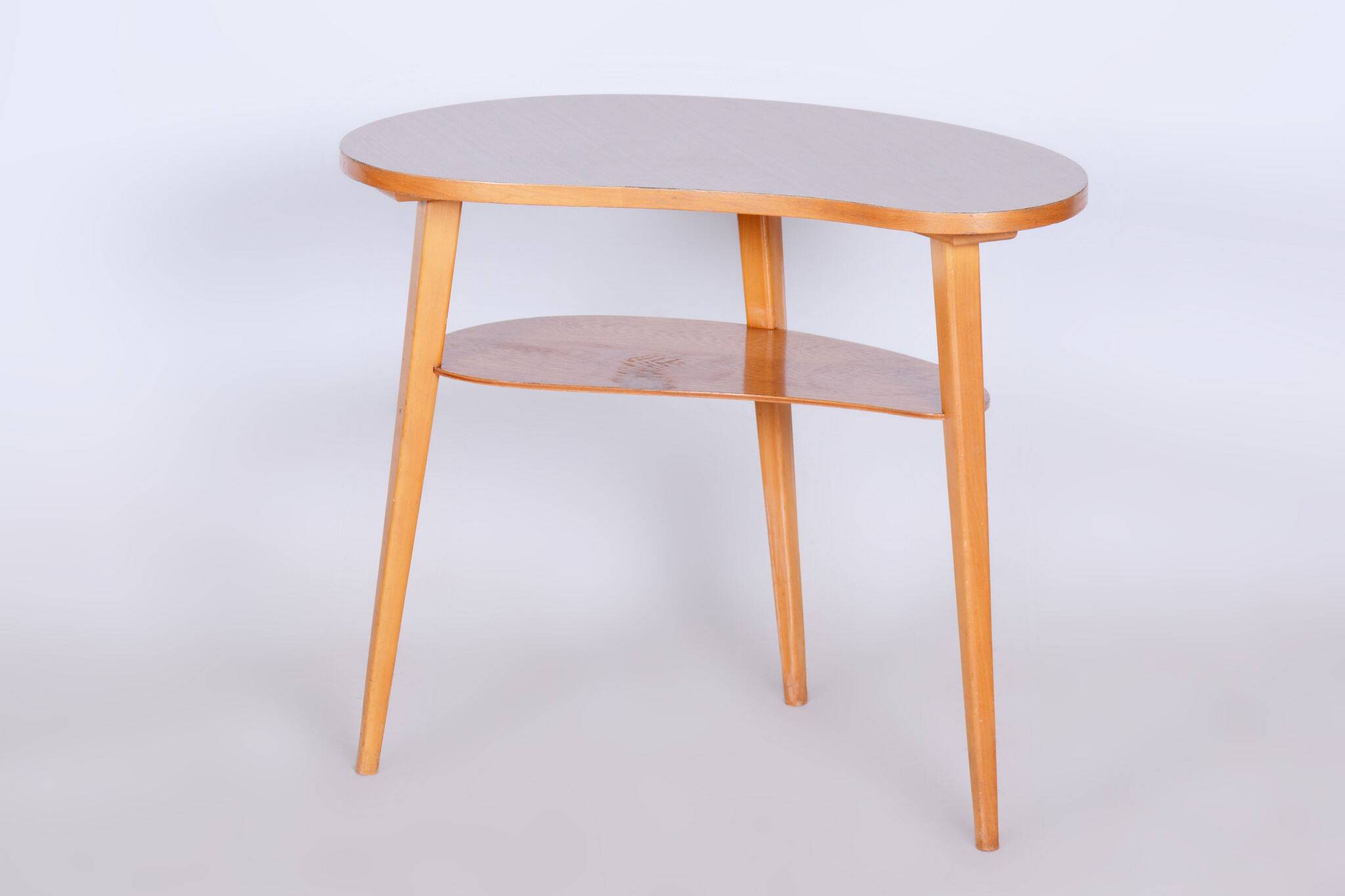 Original Beech MidCentury Small Table, Well Preserved Condition, Czechia, 1950s