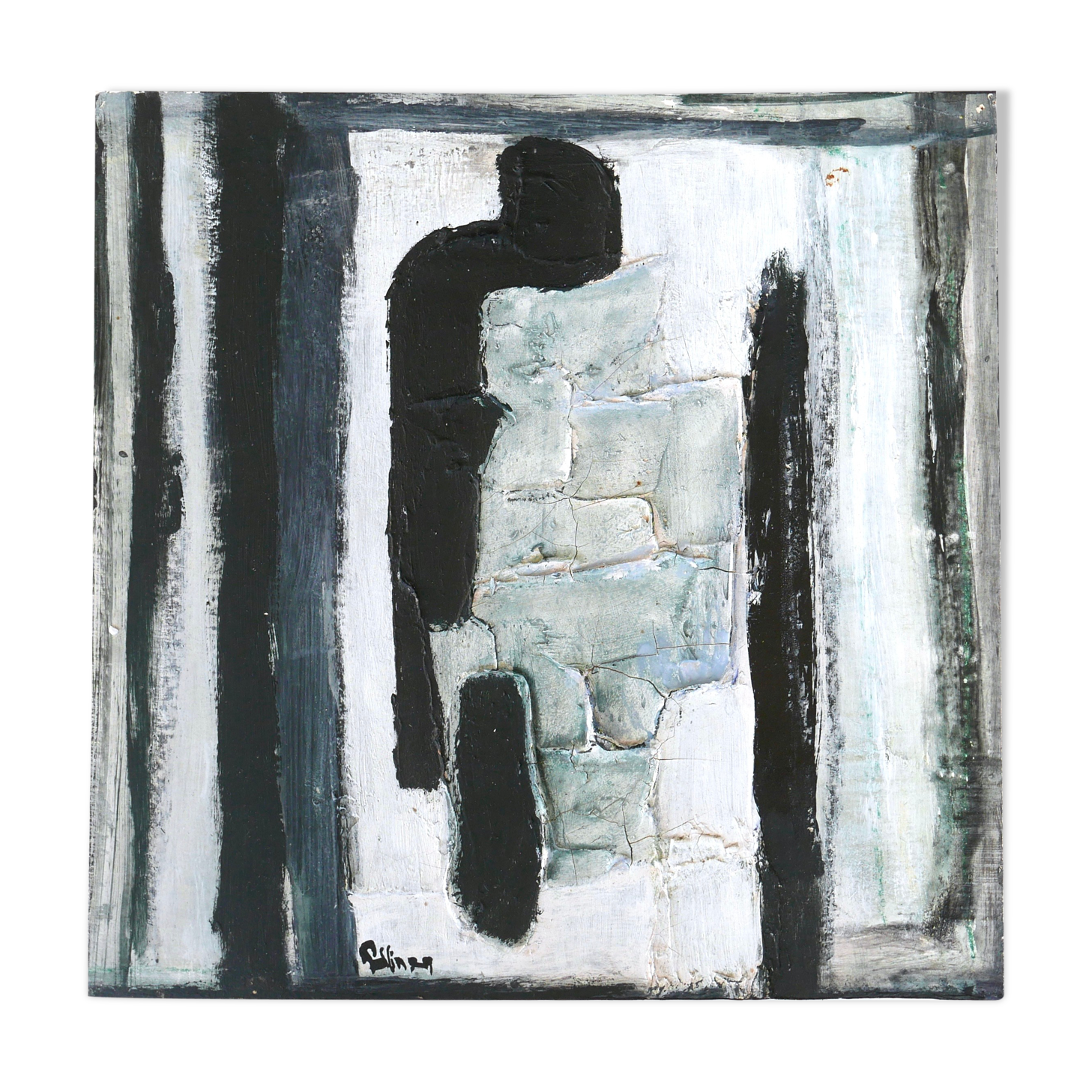 Painting, abstract painting by Olivier Rollin, 90s