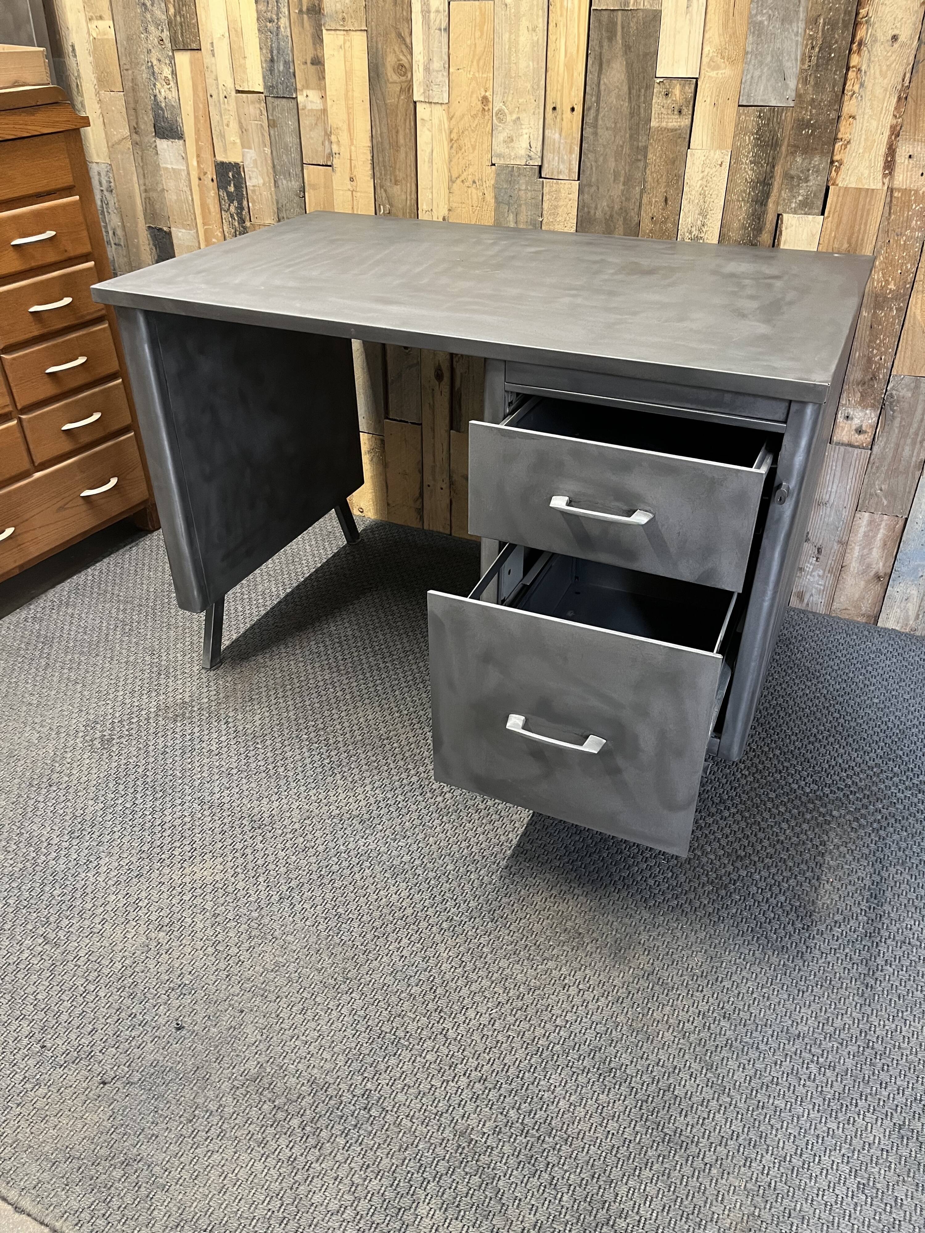 Industrial metal desk