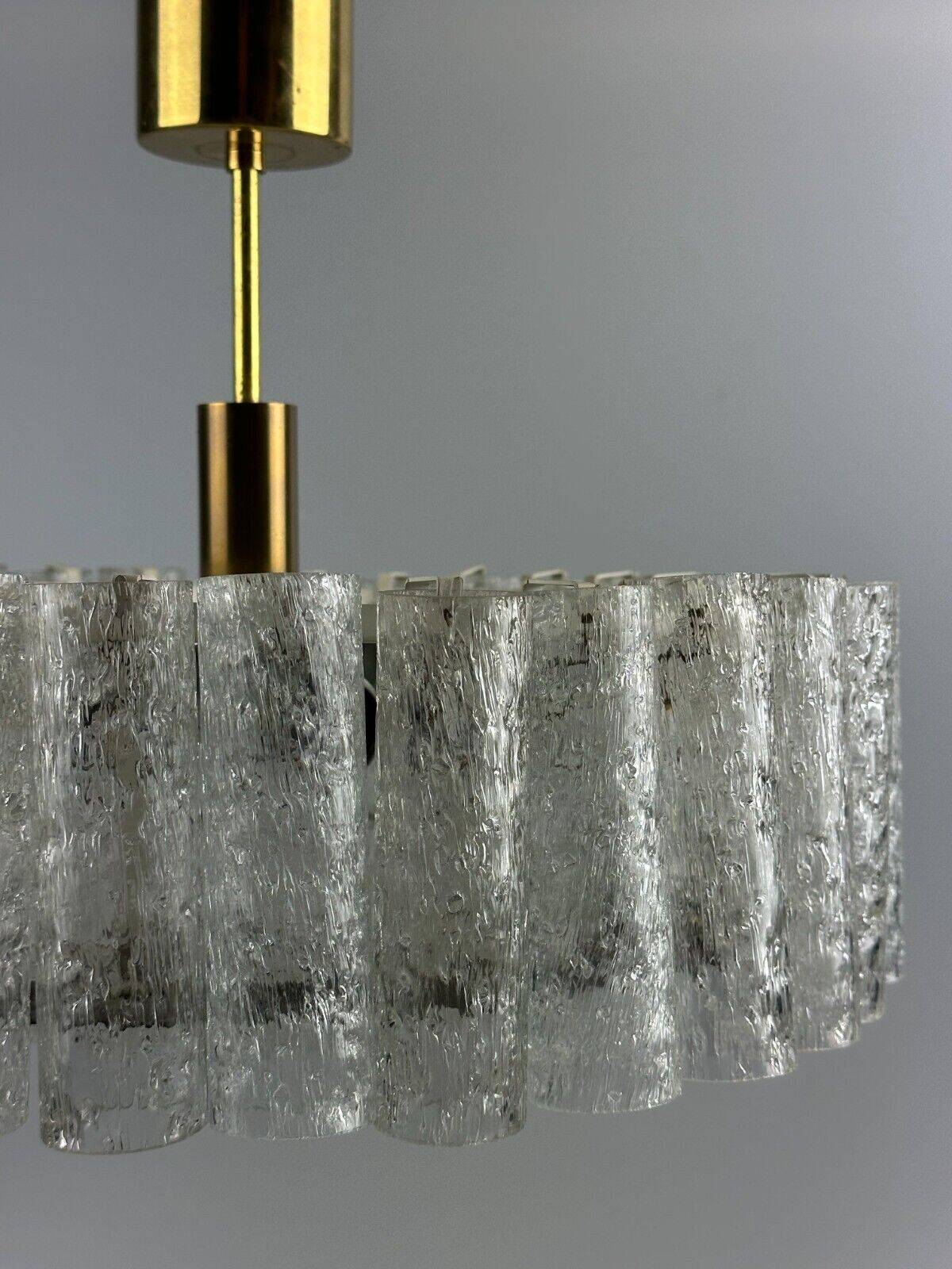 60s 70s chandelier ceiling lamp Doria Leuchten Germany Ice glass design