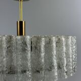 60s 70s chandelier ceiling lamp Doria Leuchten Germany Ice glass design