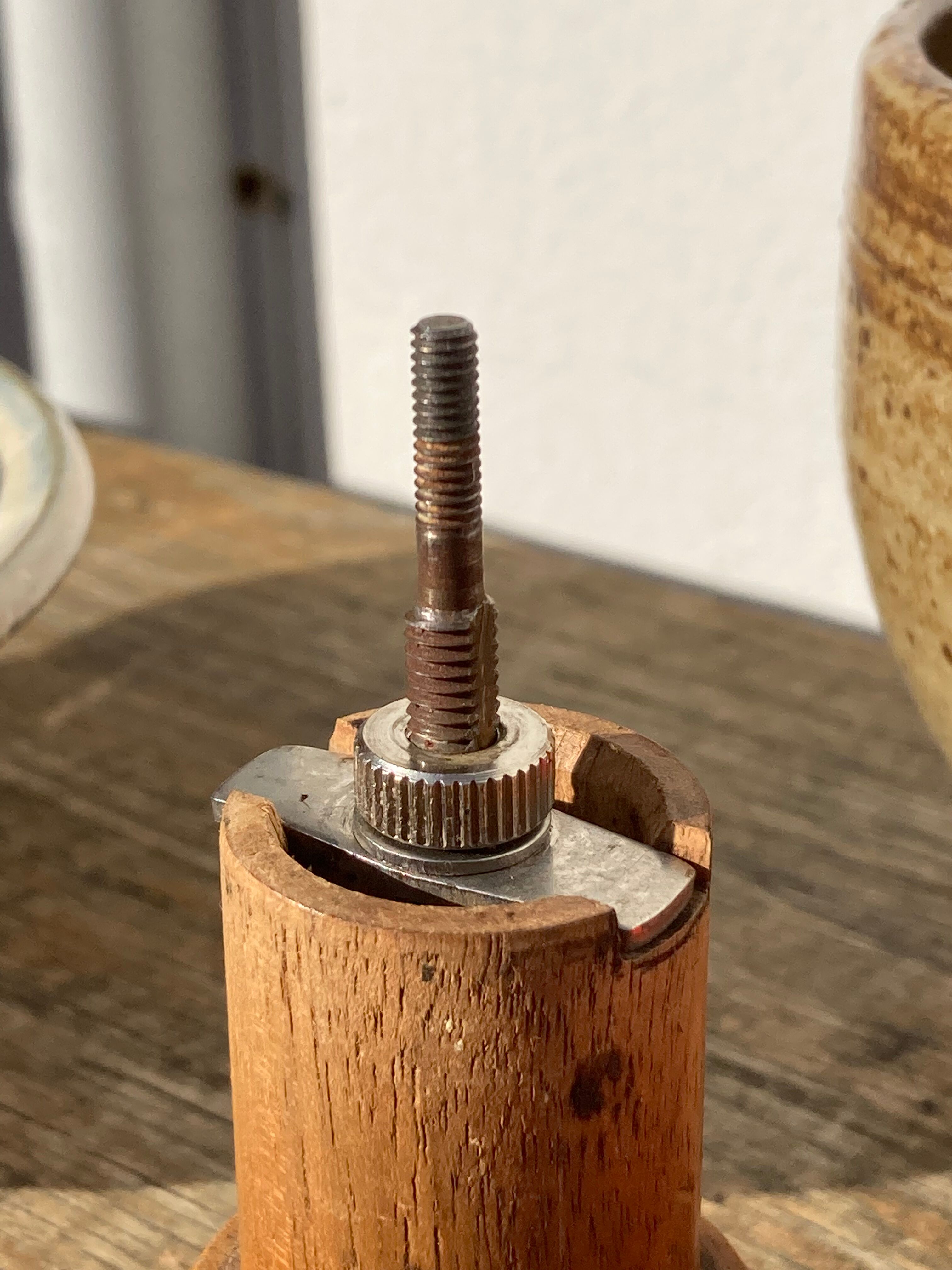 Peugeot pepper tree for Christofle in silver metal and vintage wood