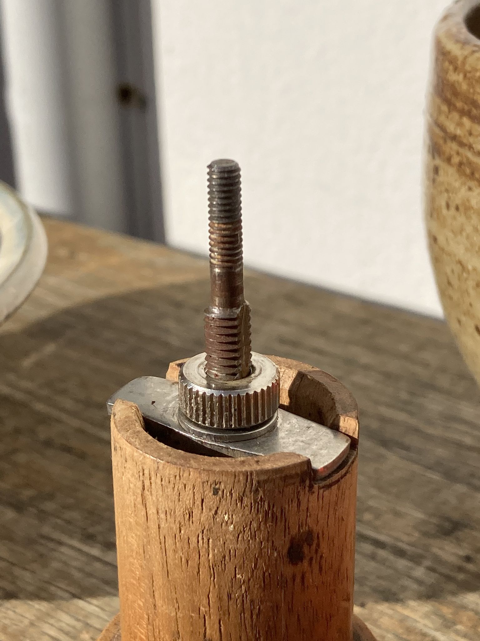 Peugeot pepper tree for Christofle in silver metal and vintage wood