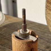 Peugeot pepper tree for Christofle in silver metal and vintage wood