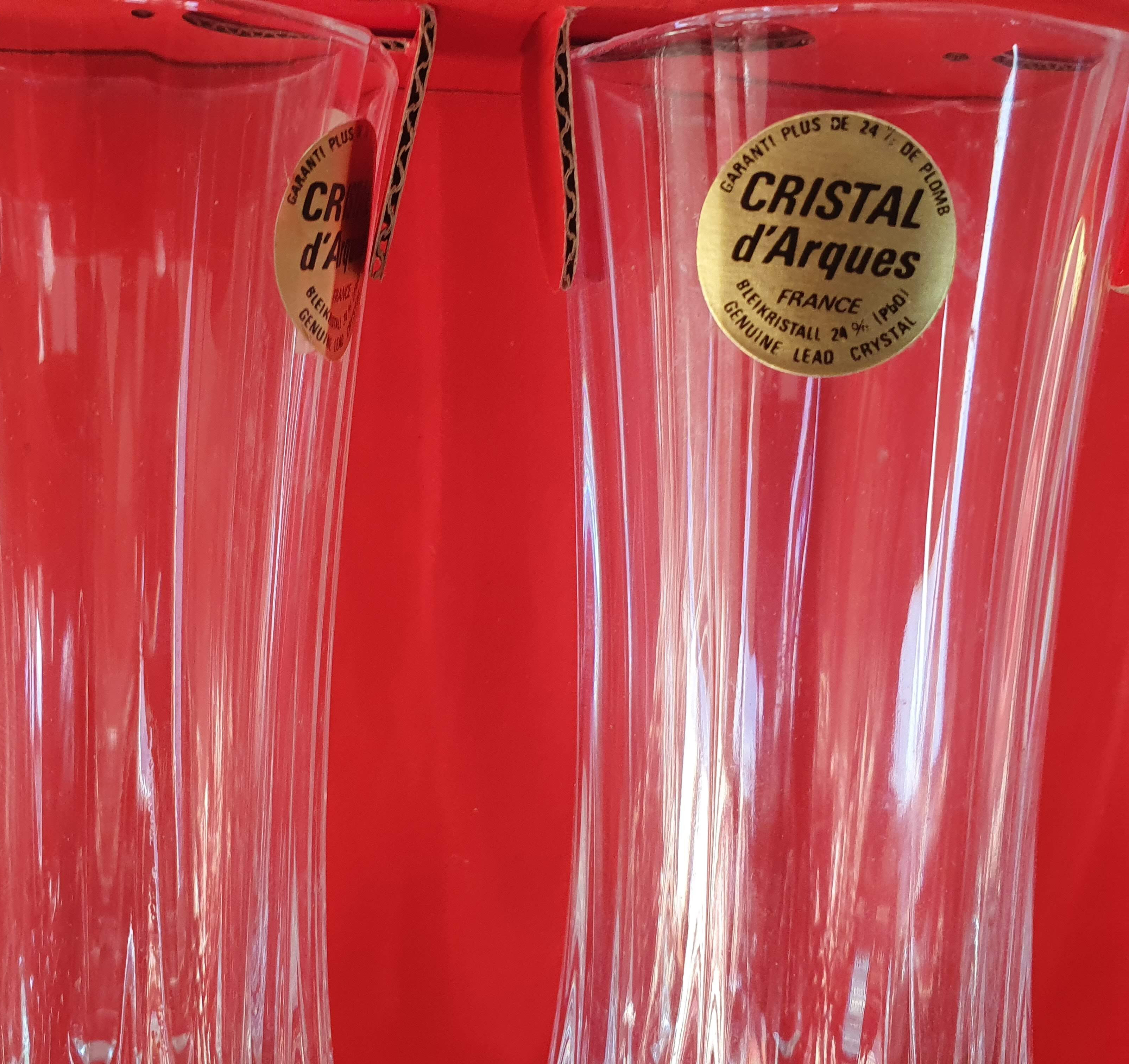 Champagne flutes in Arques crystal