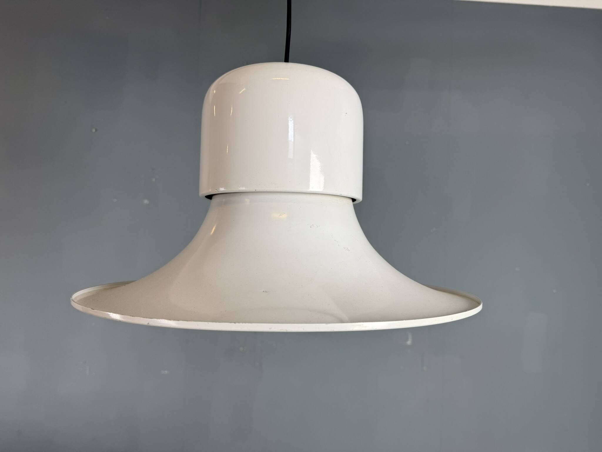 White 'Campana' hanging lamp by Joe Colombo for Stilnovo, Italy 1970s