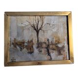 Painting by Alex Grigg "winter in central park -1965"