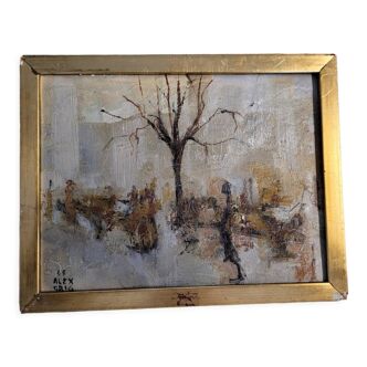 Painting by Alex Grigg "winter in central park -1965"