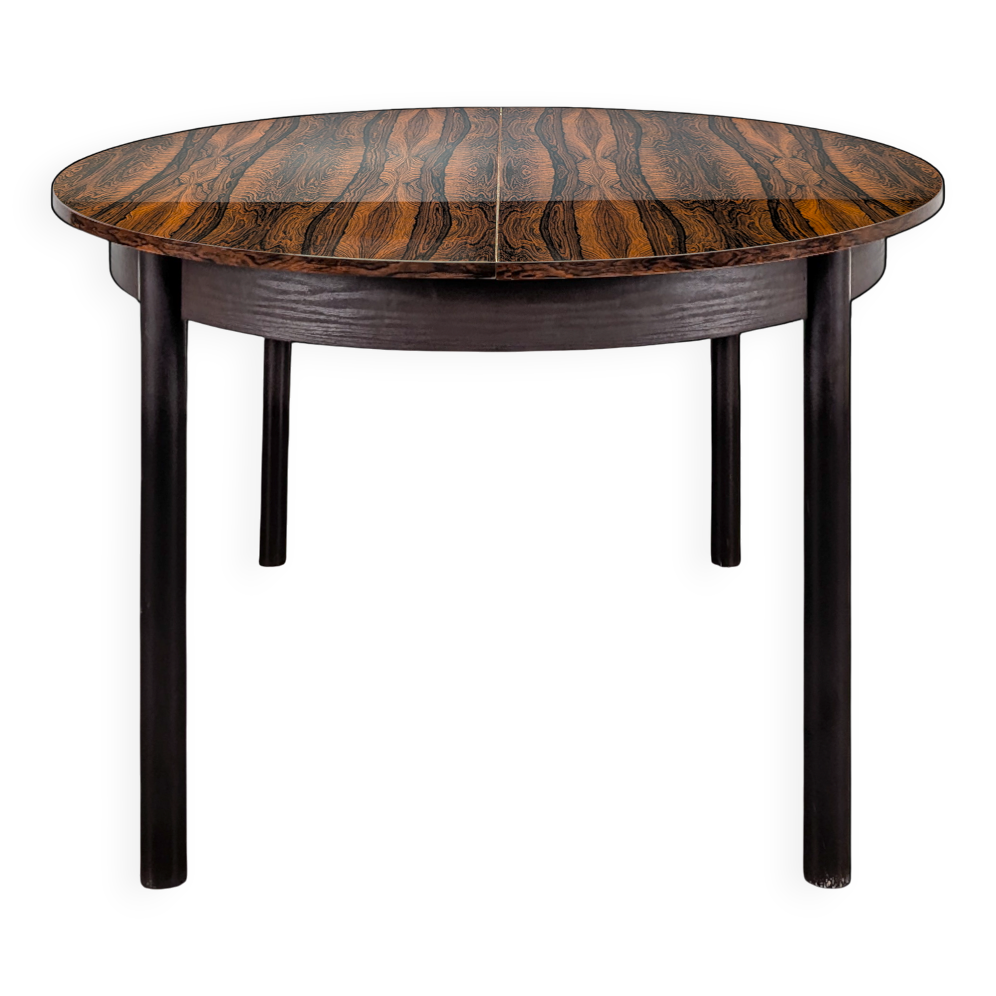 Table scandinave en placage de palissandre à allonge