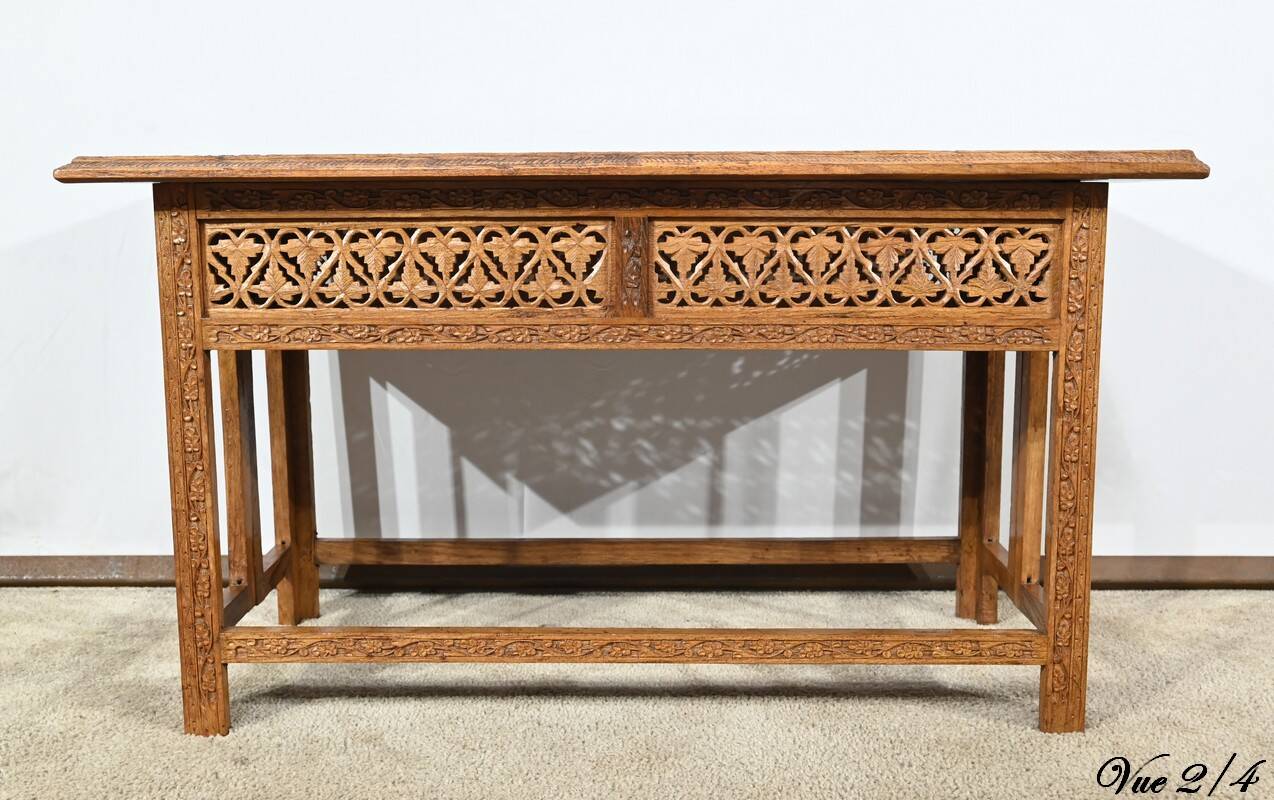 Table Orientale Pliante en Bois Exotique – Début XXe