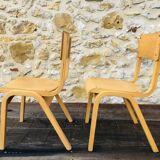 Paire de chaises enfant vintage, bois courbé circa 1950/1950