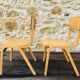 Pair of vintage children's chairs, curved wood circa 1950/1950