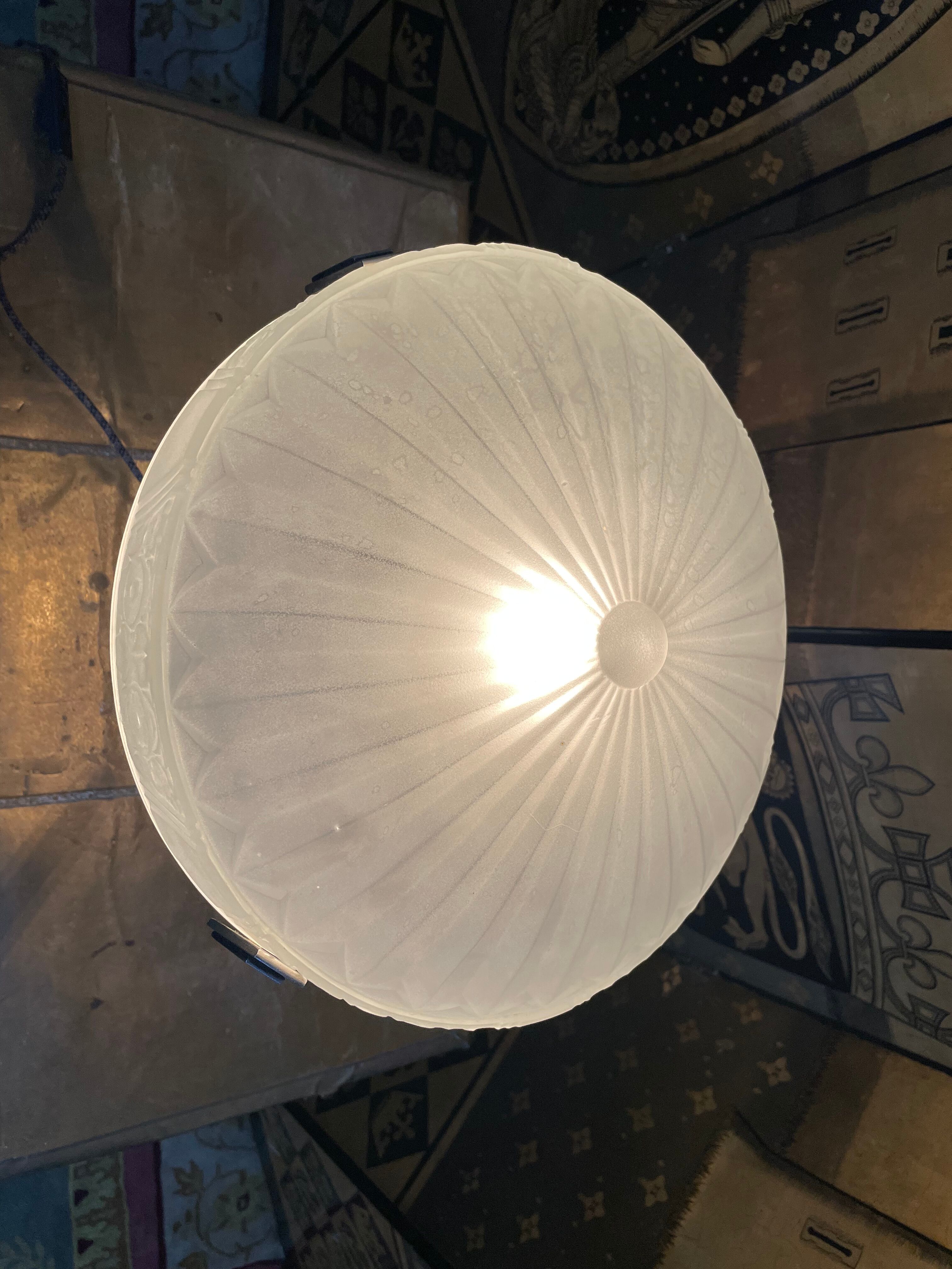 Art deco period lamp in chrome-plated steel