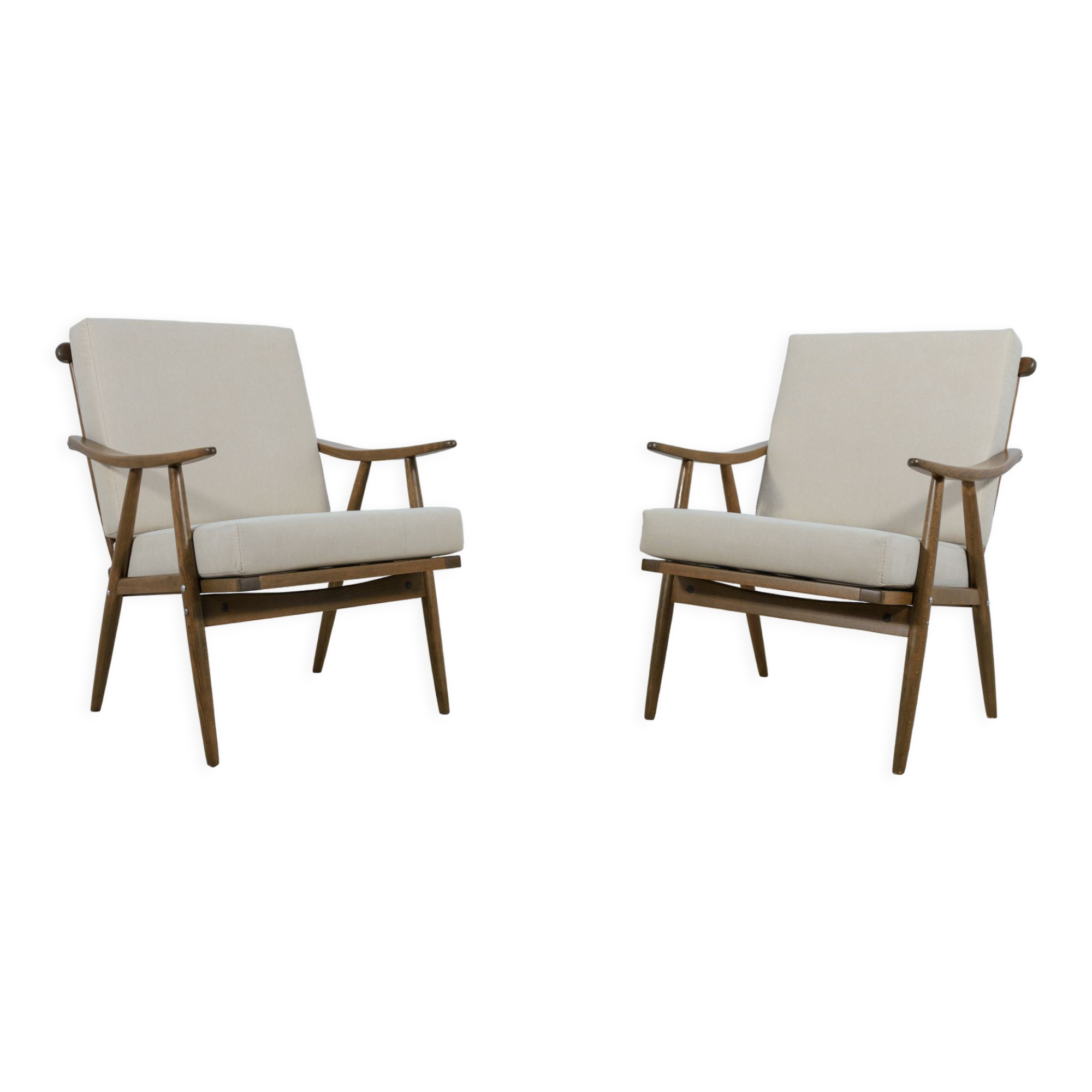 2 mid-century czechoslovak armchairs from ton, 1960s, set of 2