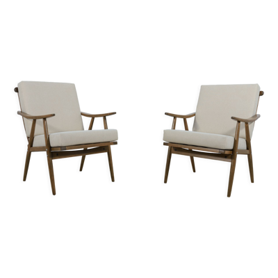 2 fauteuils tchécoslovaques du milieu du siècle de ton, années 1960, set de 2