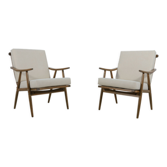 2 fauteuils tchécoslovaques du milieu du siècle de ton, années 1960, set de 2