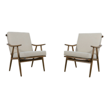2 fauteuils tchécoslovaques du milieu du siècle de ton, années 1960, set de 2