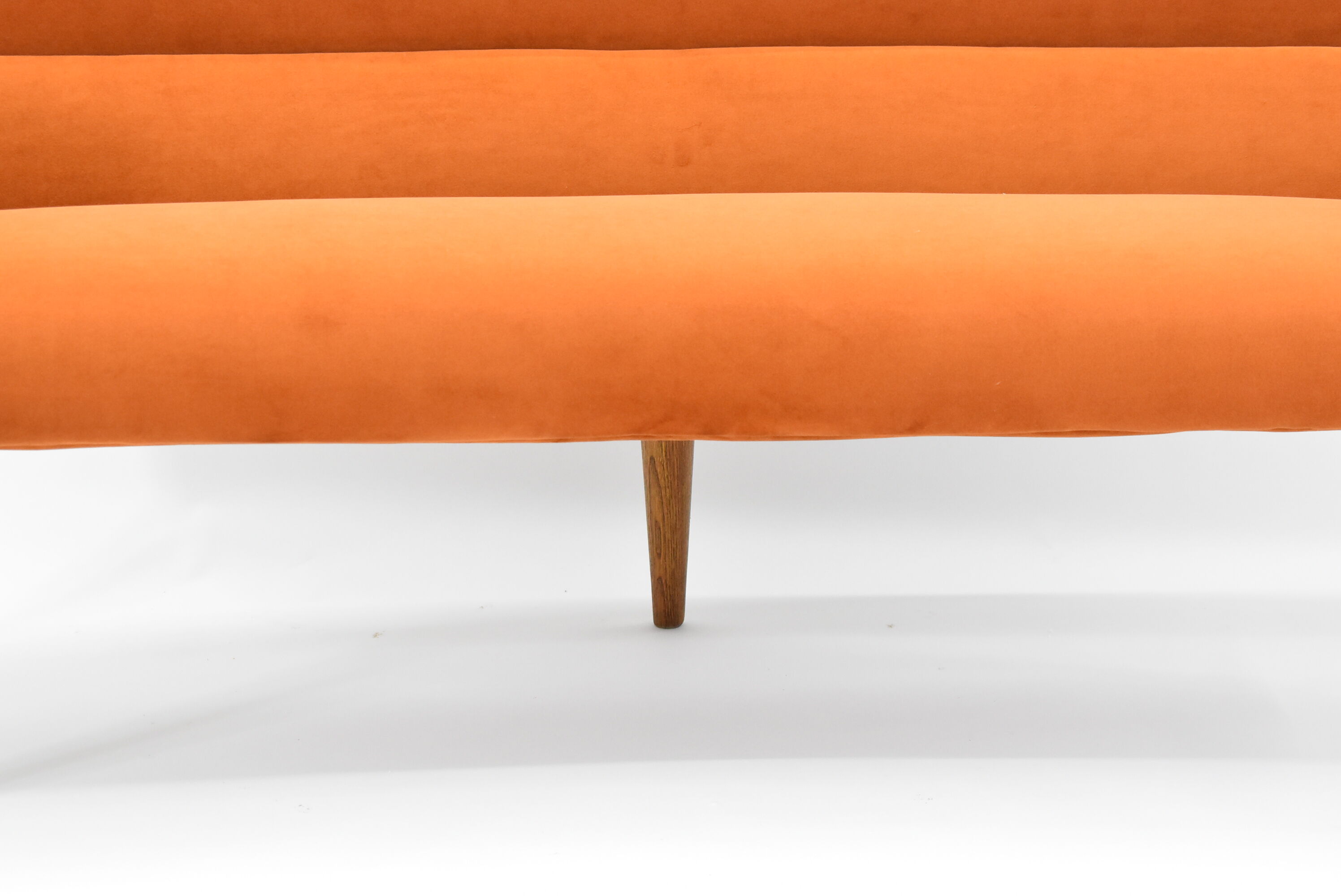 Canapé scandinave vintage Danemark années 1960 velours roux