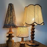 60s twisted wooden lamp