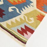 8x11 Vintage Multicolor Handmade Wool Kilim Rug, 254x348Cm