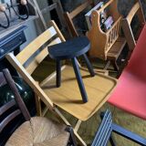 Tripod stool half-moon black