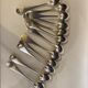 Set of 12 hollow spoons in silver metal uniplat model