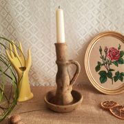 Candle holder terracotta cellar rat Orezza Campo Piano Corsica - Vintage