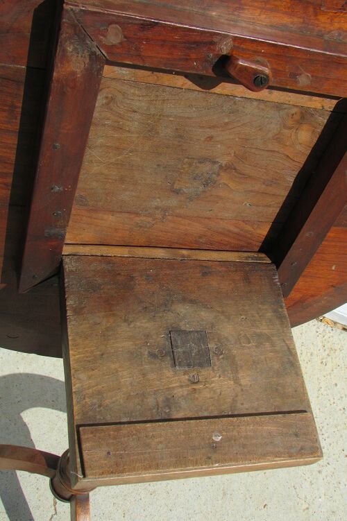 Tripod table with tilting top, Restoration period