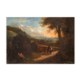 HST "The flight into Egypt, landscape at setting sun" by Hermann van Swanevelt (1600-1655)