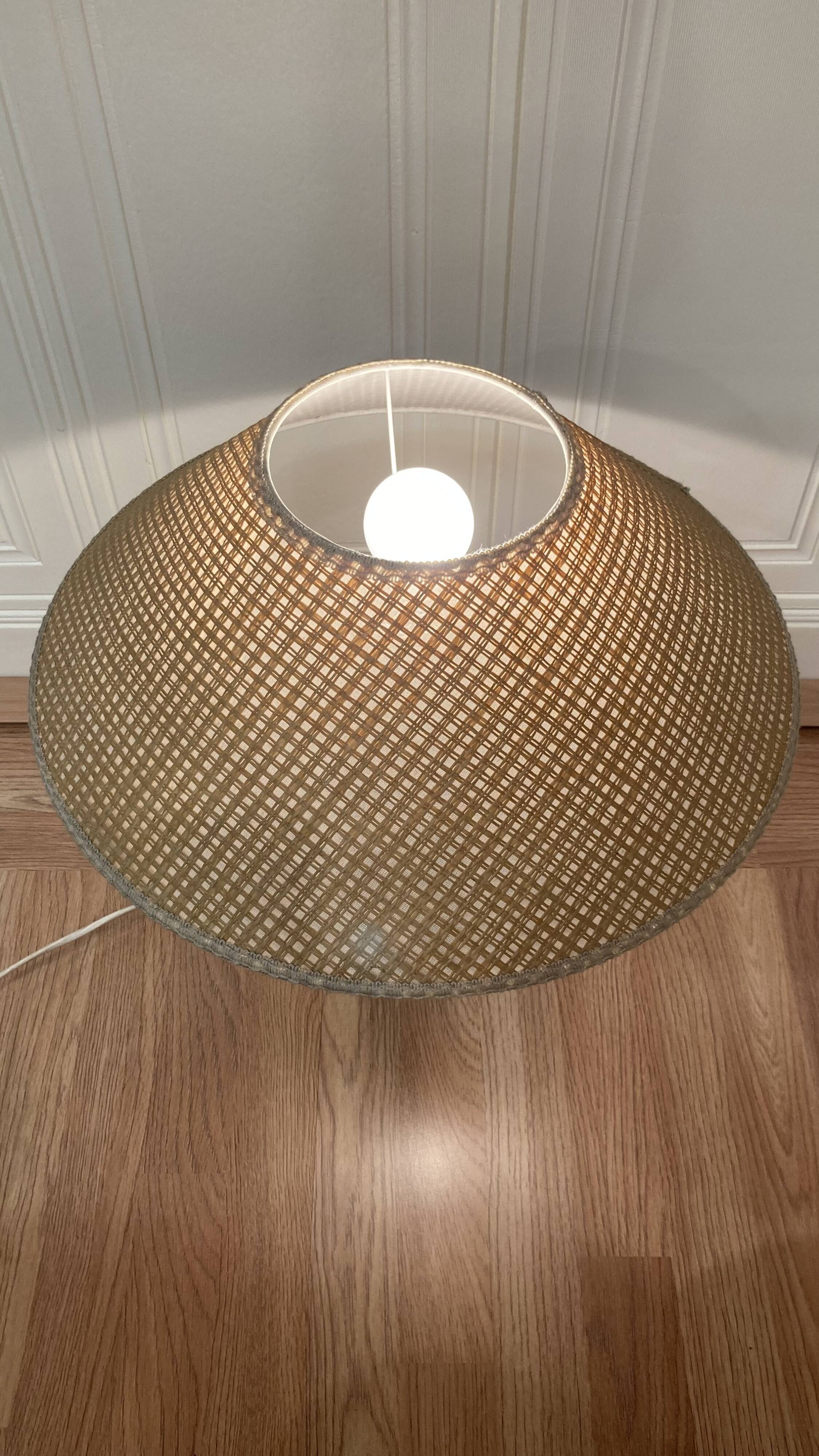 LARGE ROSEWOOD LAMP SCANDINAVIAN DESIGN 1960.