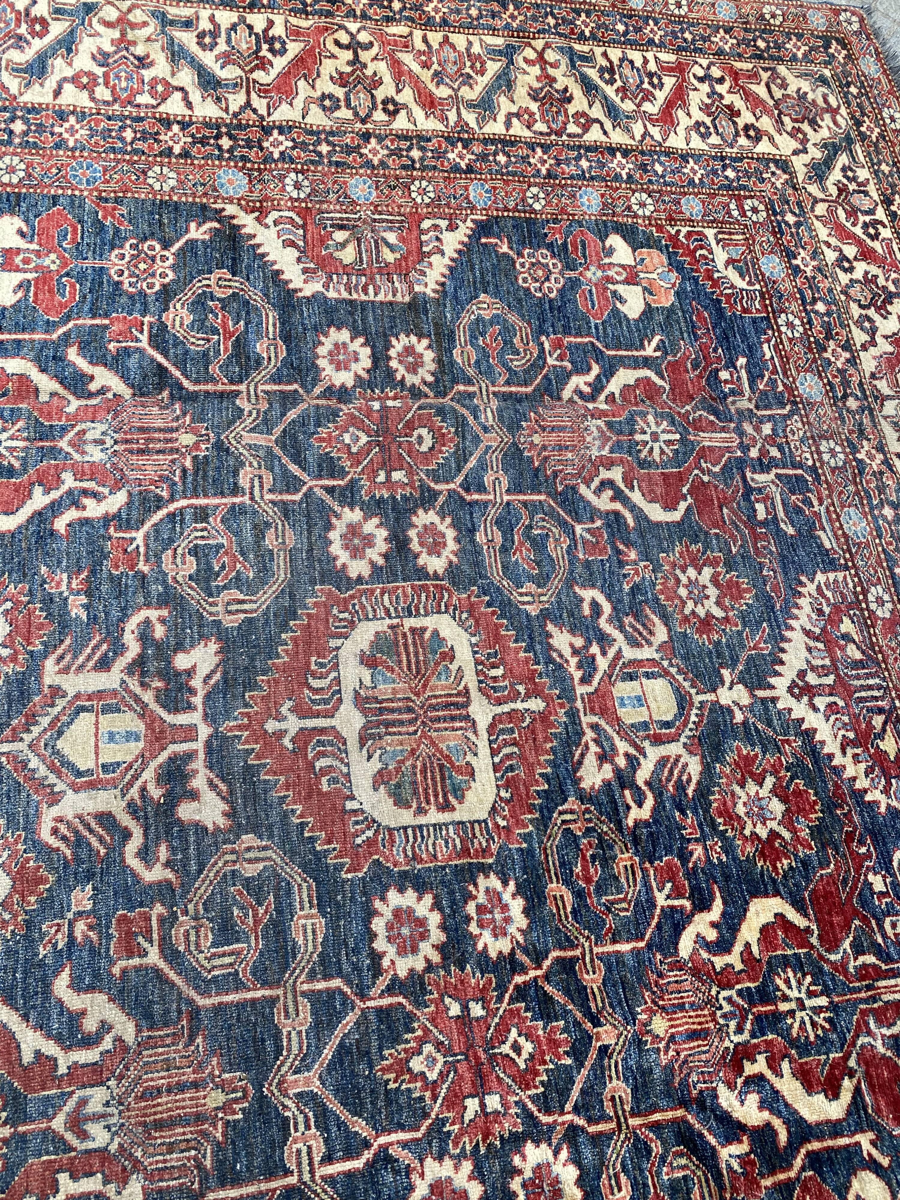 Large vintage rug Chobi Afghan handmade 274x404 cm