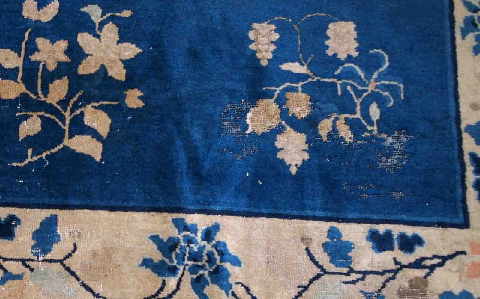 Old Chinese Peking handmade carpet 125cm x 195cm 1900s