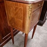 Bedside in marquetry with bronze