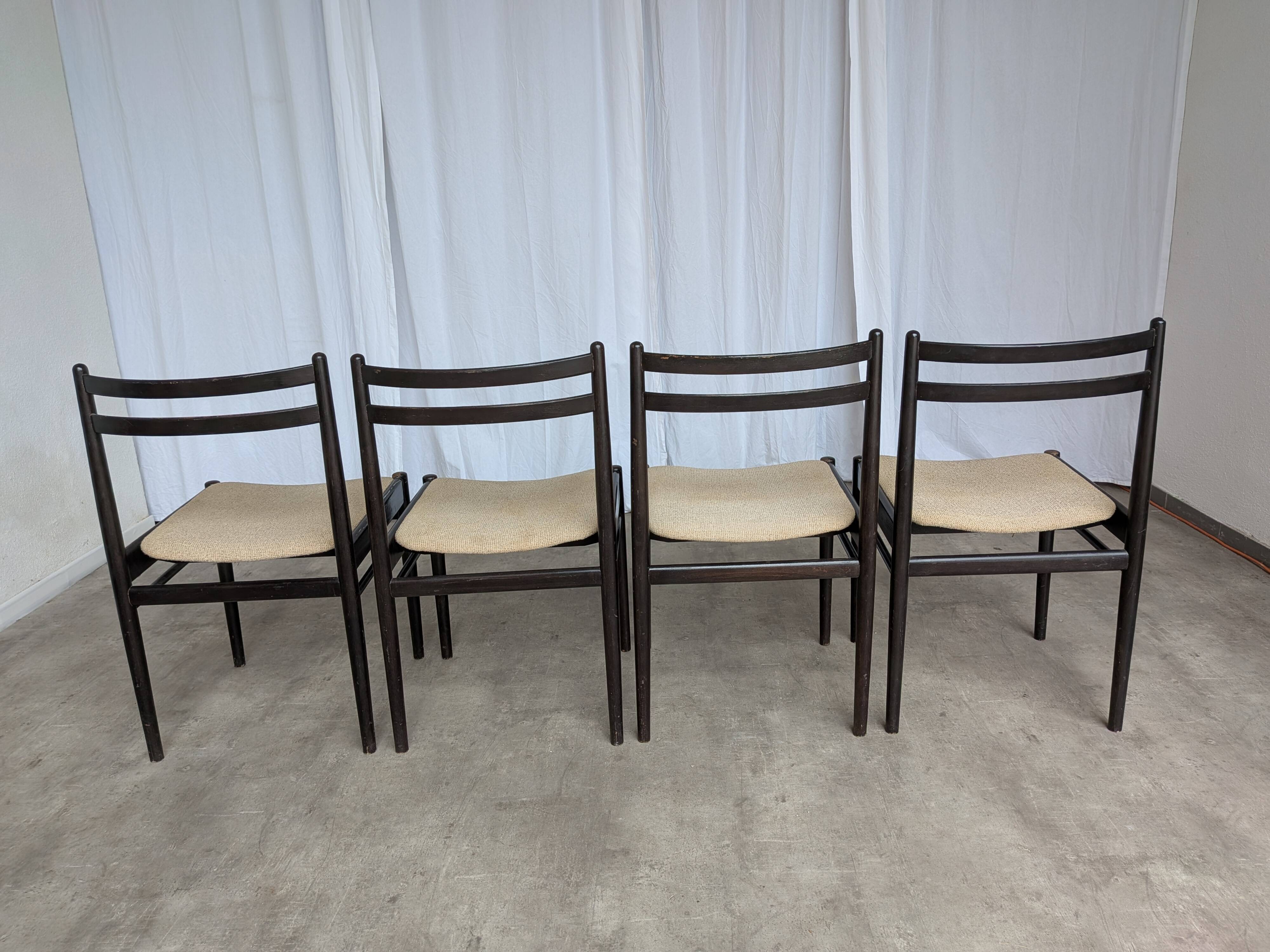 Set of 4 Stol Kamnik Dining Chair: Vintage Scandinavian Beech Wood, Yugosla