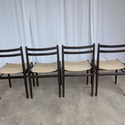 Set of 4 Stol Kamnik Dining Chair: Vintage Scandinavian Beech Wood, Yugosla